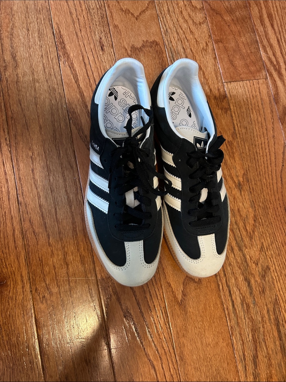 adidas Samba Black and Cream Low-Top Sneakers - Picture 2 of 5